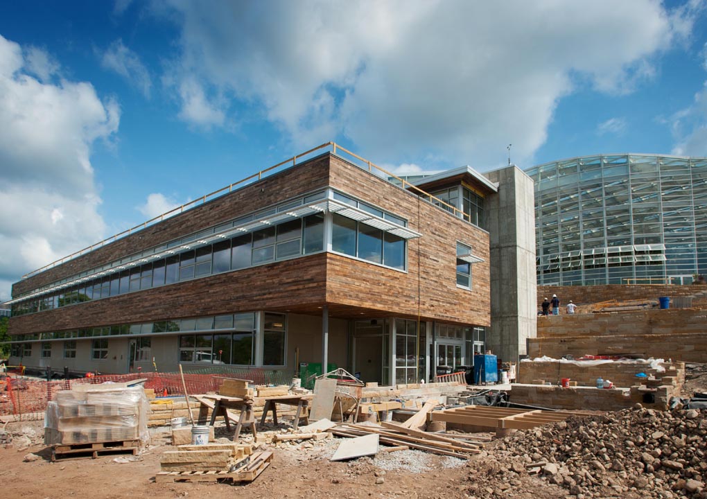 The Phipps Conservatory’s Center for Sustainable Landscapes is under construction and expected to be completed this summer.  