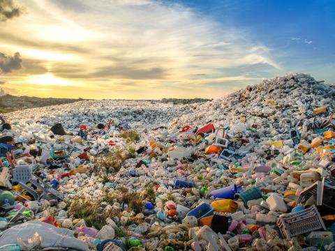 Large pile of plastic waste.