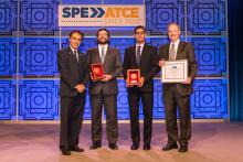 Award recipients on statge.