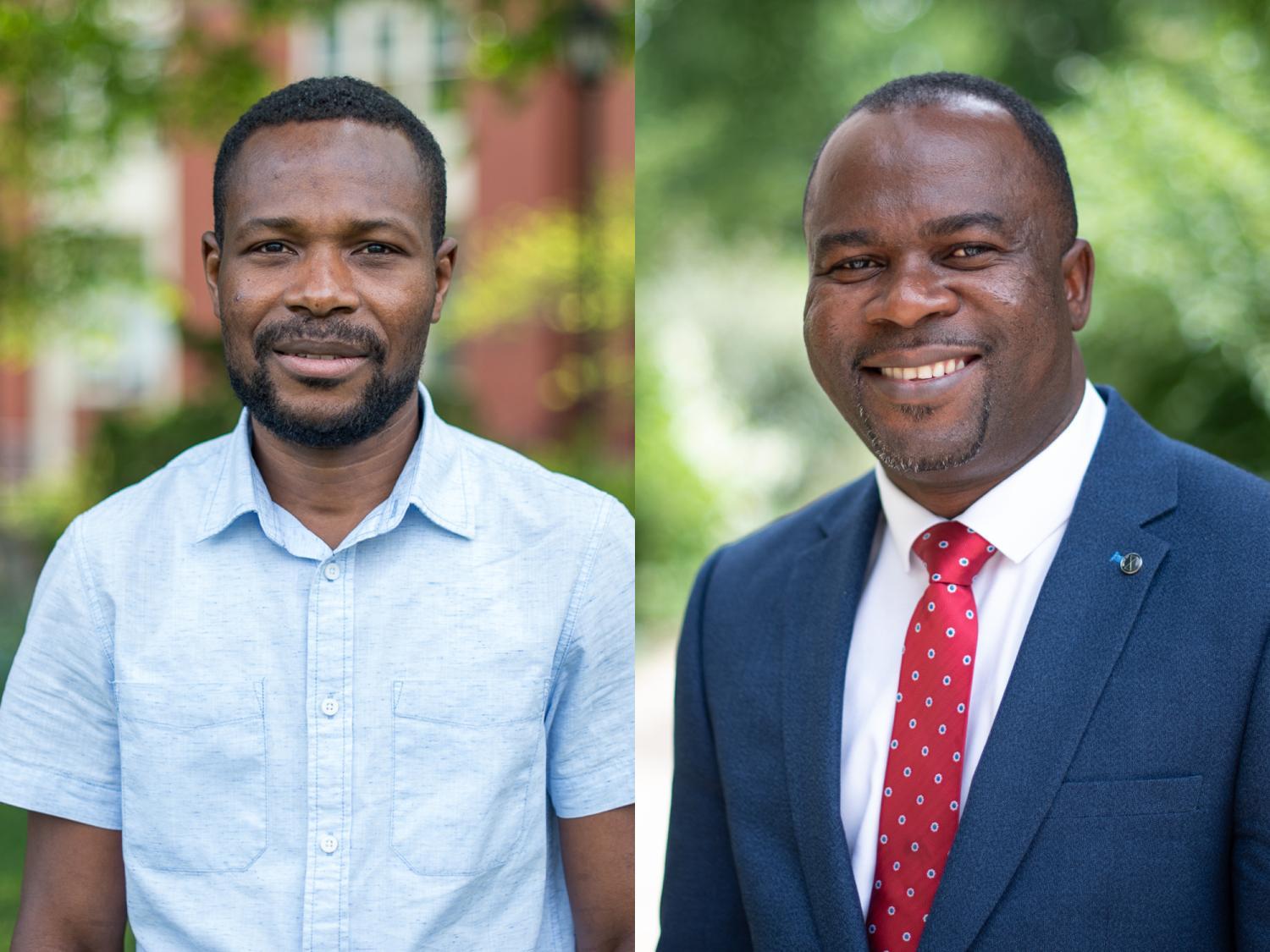 Faculty members in the College of Earth and Mineral Sciences, Nutifafa Doumon, left, and Nelson Dzade, recently earned U.S.-Africa Frontiers Fellowships by the National Academies of Sciences, Engineering and Medicine to build high-impact research collaboration and strengthen capacity building with African scientists. Credit: David Kubarek / Penn State. Creative Commons