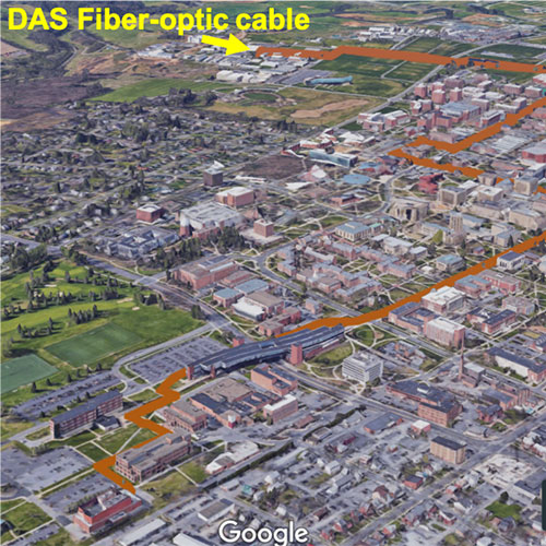 Internet fiber optics into geological phenomena