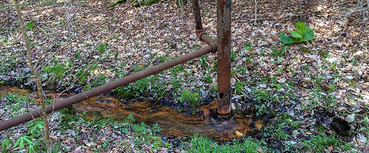 Pictured is a natural gas well in Pennsylvania. When wells become damaged or degraded, methane can potentially escape into the e