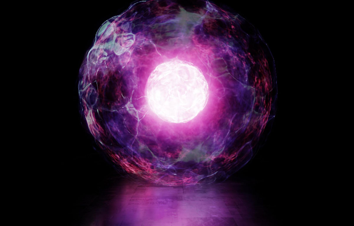 A 3D rendering of a ball of energy and plasma in the core of a reactor. Credit: Adobe Stock