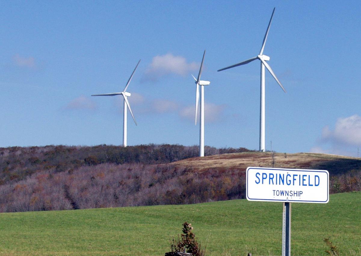 The Mill Run wind farm in Springfield Township.