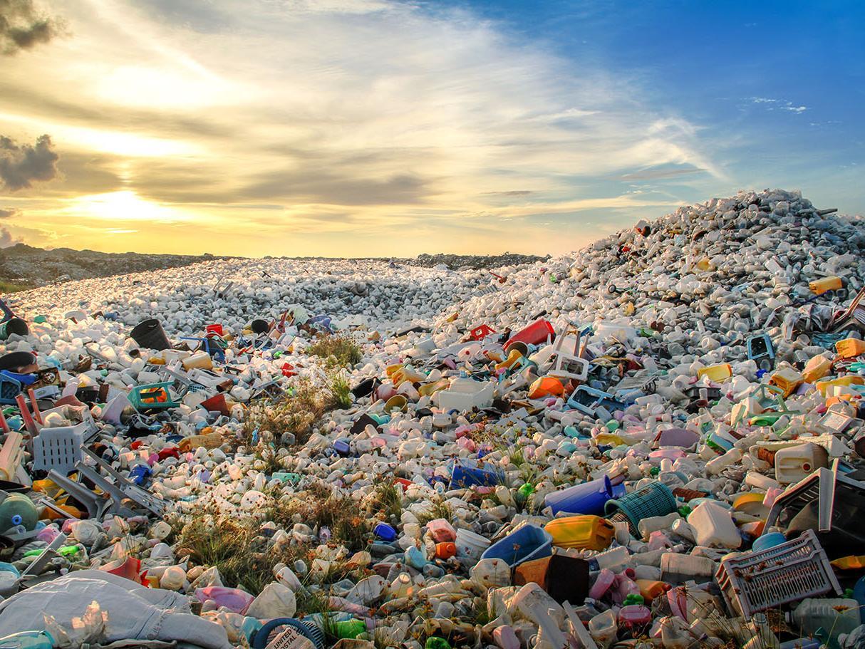 Large pile of plastic waste.